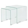 Gossi set de masa din sticla securit transparenta, stivuibil, 2 piese