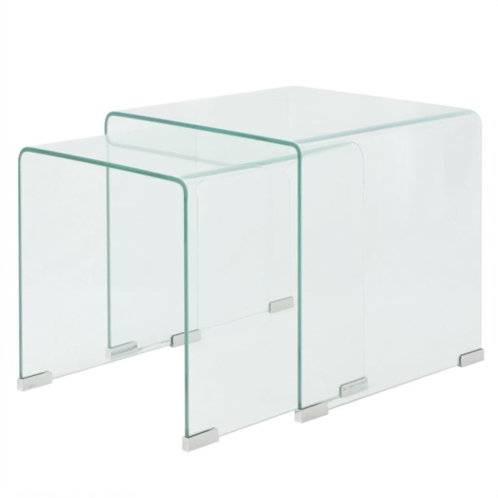 Gossi set de masa din sticla securit transparenta, stivuibil, 2 piese