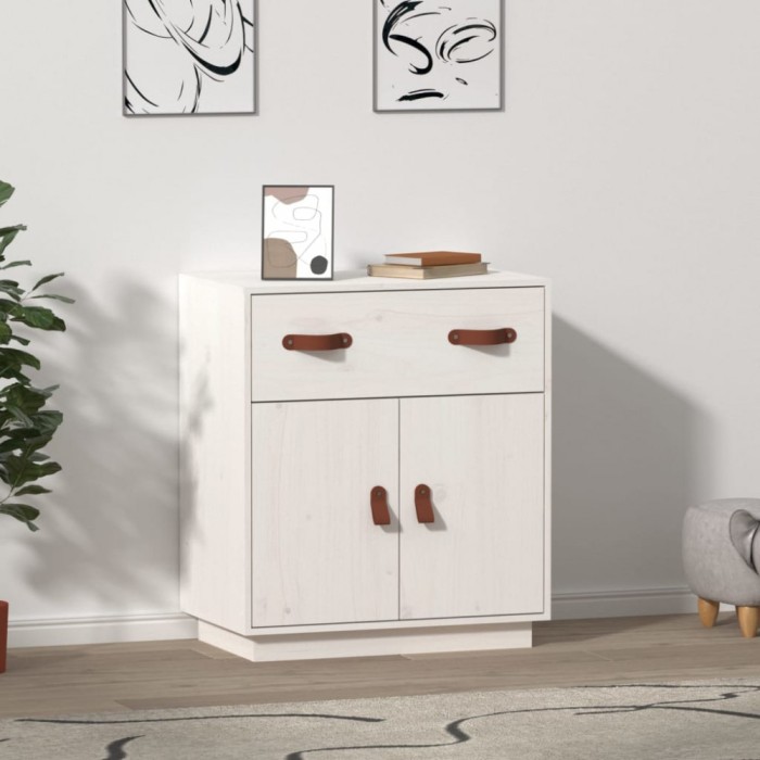 Gossi servanta, alb, 65,5x40x75 cm, lemn masiv de pin