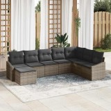 VidaXL Set de canapele pentru grădină 8 pcs Gri Rattan poli 3346839