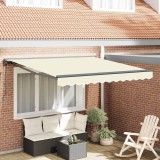 vidaXL Cortina Retractabilă Manual Crem 350x250 cm țesătură