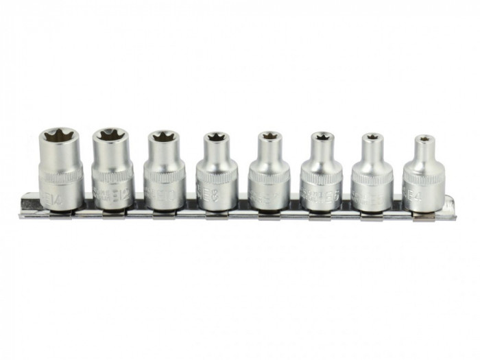 Set 8 chei tubulare 3/8&quot; CRV 4 -14mm + suport metalic, GEKO G13530