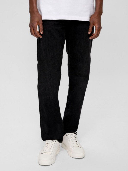 Blugi bărbați Nelio cu talie &icirc;nalță și croială Slim fit, Negru, W31 L32