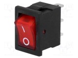 Rocker SPST NINIGI 2 ON-OFF 3A/250VAC cu lampă neon roșie 35m&Omega;