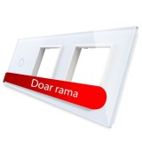 Panou Sticlă Alb Livolo 3 Posturi Compatibil &Icirc;ntrerupător Touch și Prize VL-P701/E/E-6W