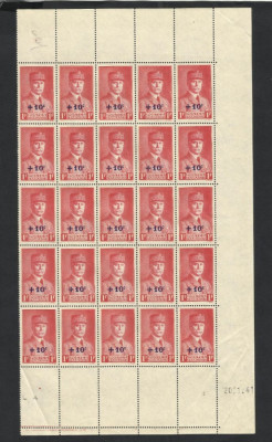 FRANTA 1941 - MARESAL PETAIN CU SUPRATIPAR 1941 BLOC DE 25 buc. MNH foto