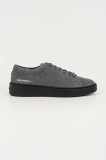 Karl Lagerfeld sneakers din piele &icirc;ntoarsă FLINT II culoarea gri, KL53323A