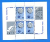 ROMANIA 1968. LP 692a. SOIUZ 8. Bloc de 4 completat cu 4 viniete diferite, Nestampilat