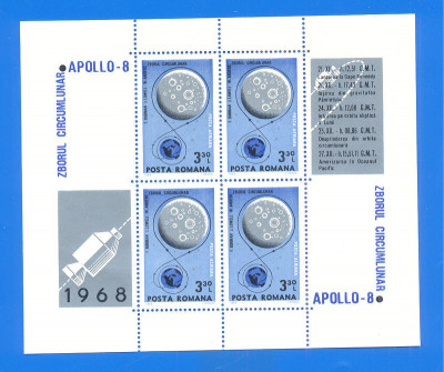 Romania 1969. LP 692a-Apollo 8,bloc foto