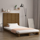 Tăblie de pat pentru perete, maro miere, 96x3x91,5 cm, lemn pin, vidaXL