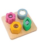 Tabla senzoriala cu efecte vizuale, din lemn premium - Audio Sensory Tray - 5 piese - Tender Leaf Toys