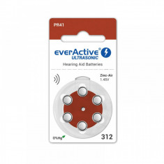 Baterii EverActive Ultrasonic 312 PR41 Zinc-Aer 1,45V Pentru Aparate Auditive Set 6 Baterii