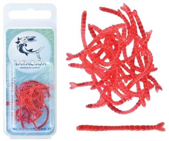 Larve Libelula BARACUDA Artificiale, Red, 20buc/pac