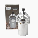Cafetiera moka retro pentru 4 portii, din aluminiu, compatibila gaz/electric/vitroceramic