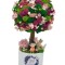 Copacel Decorativ cu Licheni Premium si Flori Criogenate, Figurine, Trunchi Printat 3D, In Ghiveci ceramic personalizat