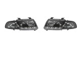 Set faruri tuning AUDI A4 (B5), 11.1994-12.1998, fata, partea stanga+dreapta, Taiwan, cu lumina de parcare LED; H1+H1; manual; negru, transparent; ha