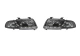 Set faruri tuning AUDI A4 (B5), 11.1994-12.1998, fata, partea stanga+dreapta, Taiwan, cu lumina de parcare LED; H1+H1; manual; negru, transparent; ha, Rapid