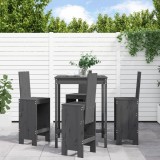 Set mobilier bar pentru gradina, 5 piese, gri, lemn masiv pin GartenMobel Dekor, vidaXL