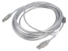 Cablu USB 2.0 A la B aurit 5m transparent, Lanberg