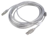 Cablu USB 2.0 A la B aurit 5m transparent