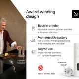 Cumpara ieftin Set 2 rasnite electrice sare si piper LARS NYS&Oslash;M Sp&aelig;nding, macinare ceramica reglabila, reincarcabile USB-C, Pure White