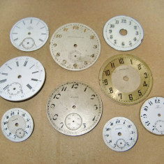 A317- Set 9 cadrane vechi ceasuri buzunar-Omega-Elgin, etc.