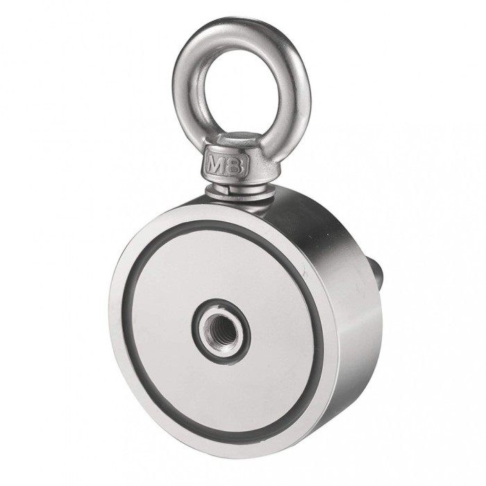Magnet Fishing D60 mm doua fete 2x120 kg puternic Forta prindere acvatic neodim