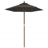 Umbrela de soare de gradina stalp din lemn antracit 196x231 cm GartenMobel Dekor, vidaXL