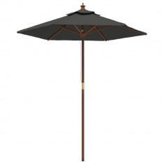 Umbrela de soare de gradina stalp din lemn antracit 196x231 cm GartenMobel Dekor