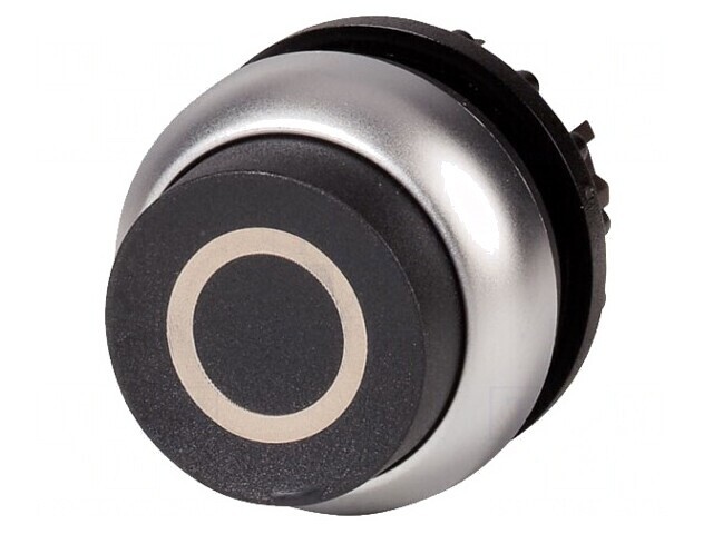 Comutator Negru 22mm Acționat prin Apăsare
