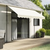 vidaXL P&acirc;nză de rezervă fald copertină 3 m crem poliester rezistent la apă UV pentru gradină