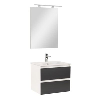 Mobilier complet de baie Vario Forte 60 alb-antracit foto