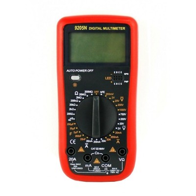 Multimetru Digital Profesional 9205N , Carcasa Antisoc , Premium Quality , Rosu foto