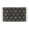 Covoraș Decorativ Zigzag, 110x60cm, Negru, Ecru, Piele Artificială, Oem