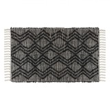 Covoraș Decorativ Zigzag, 110x60cm, Negru, Ecru, Piele Artificială, Oem