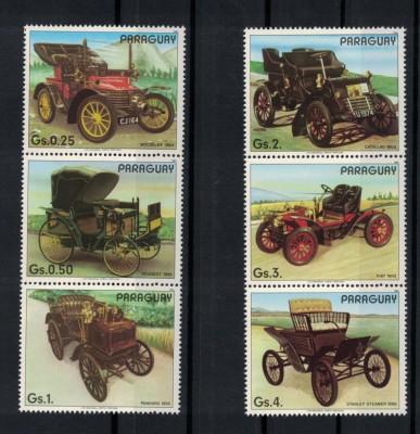 PARAGUAY 1986 - Masini de epoca / serie completa MNH foto