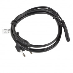 Cablu de alimentare TV radiocasetofon, lungime 1.8m, VDE, Lanberg 40981, Euro, CEE 7 16 la IEC 320 C7, 2 pini, 10A, negru