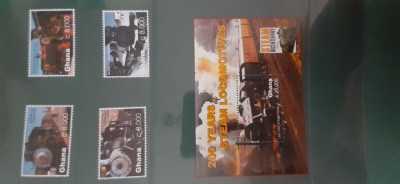 Ghana-Transport,locomotive,trenuri-serie completa si colita,nestampilate MNH (T3) foto