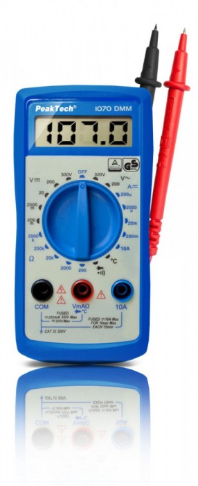 multimetru digital, PEAKTECH, PKT-P1070, 200mV-0.3kV, 0.2mA-10A