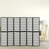 VidaXL Paravan pliabil cu 6 panouri, stil japonez, negru, 240x170 cm