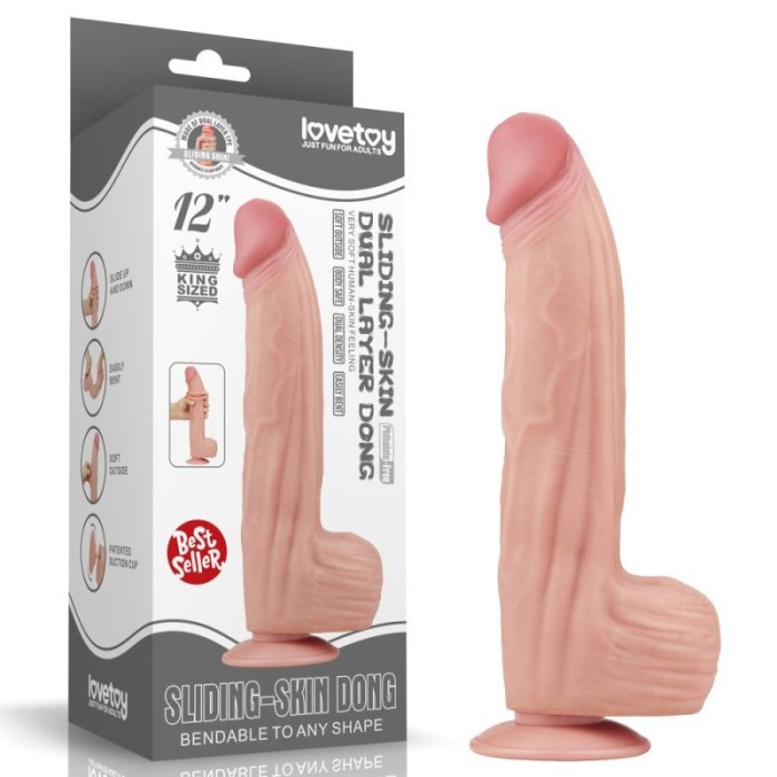 Dildo realist gigantic 12&#039;&#039; King Sized Sliding Skin Dual Layer Dong (31cm)
