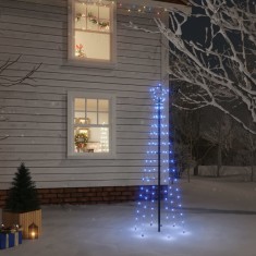 vidaXL Brad de Craciun, 108 LED-uri albastre, 180 cm, cu ?aru?, foto