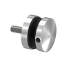 Conector sticla, lateral, din inox E47, pentru prinderea sticlei de 8 - 17,52 mm, distantier de 10 mm, diametru Ø 50 mm, finsaj satinat