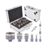 Set 9 piese freze diamantate si adaptor, M14/HEX, Powermat