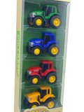 Set 4 Tractoare Metalice - Die-Cast cu Pull Back