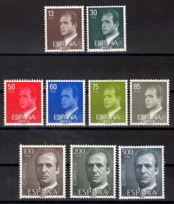 Spania 1981 - Regele Juan Carlos I - Noi valori, 2 serii complete, MNH foto