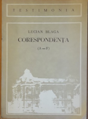CORESPONDENTA LUCIAN BLAGA (A-F) foto