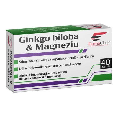 Ginkgo Biloba si Magneziu Farma Class 40cps foto