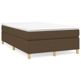vidaXL Pat box spring cu saltea, maro &icirc;nchis, 120x190 cm, textil