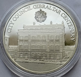 5 Pounds 2021 Gibraltar, City Council Gibraltar Centenary, unc, capsula